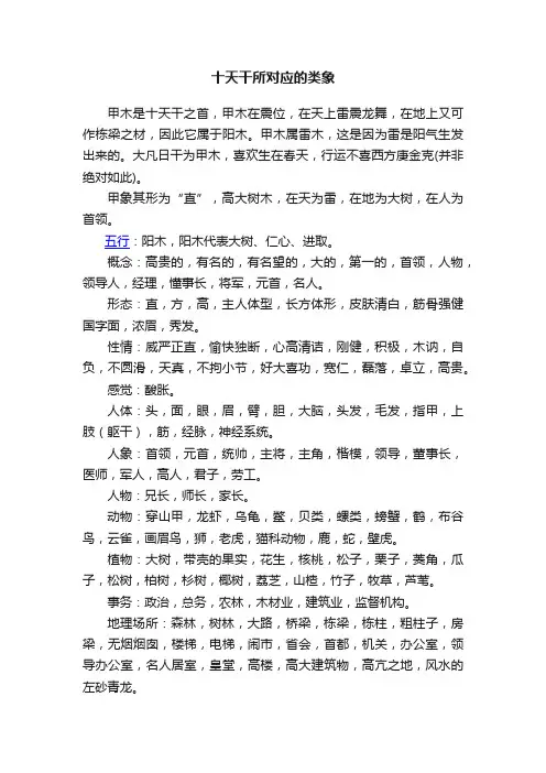 十天干所对应的类象