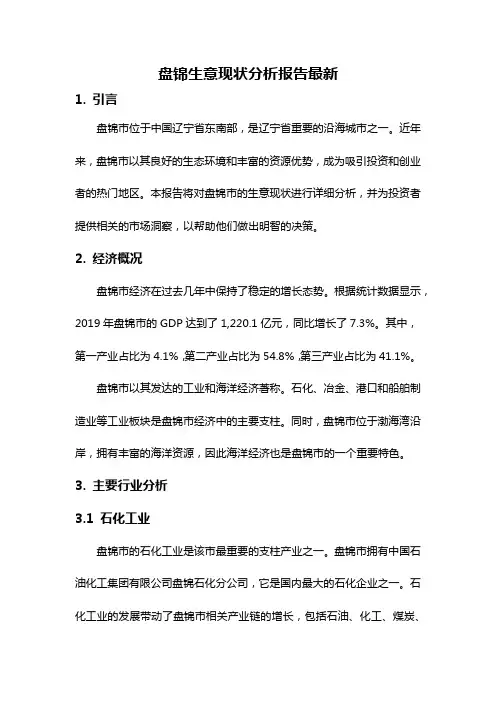 盘锦生意现状分析报告最新