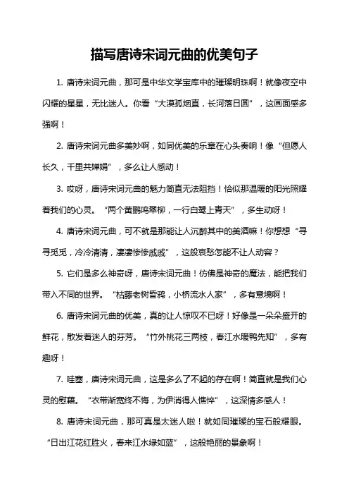 描写唐诗宋词元曲的优美句子