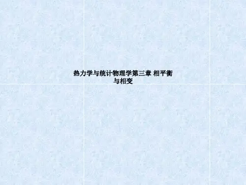 热力学与统计物理学第三章 相平衡与相变