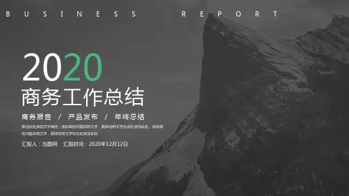 酷炫公司企业商务工作总结PPT模板
