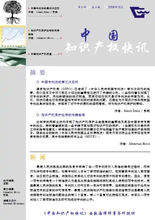 中国专利法的第三次修改