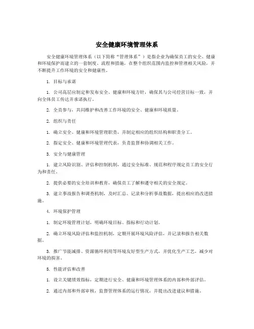 安全健康环境管理体系