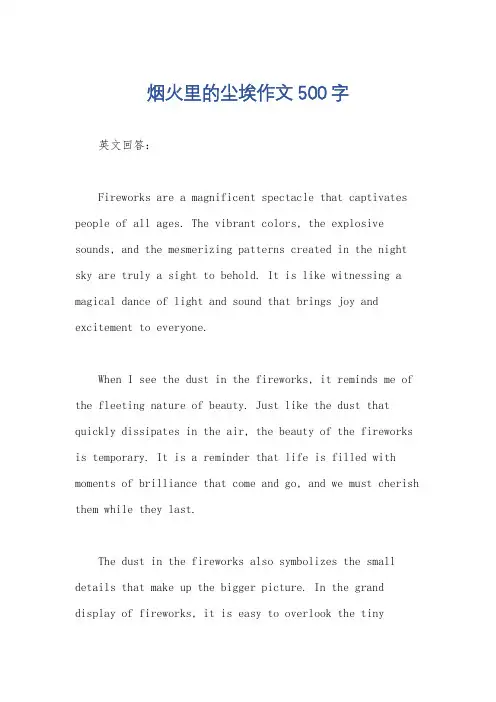 烟火里的尘埃作文500字