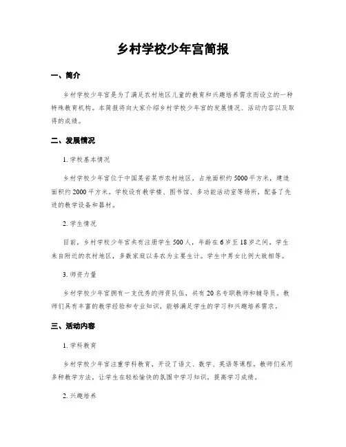 乡村学校少年宫简报