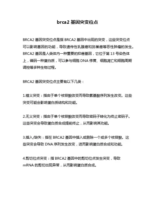 brca2基因突变位点