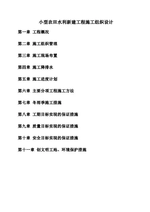 小型农田水利施工组织设计