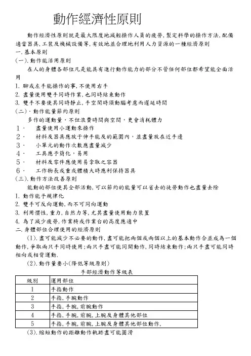 动作经济性原则