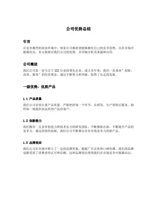 公司优势总结