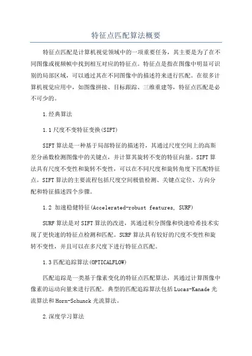 特征点匹配算法概要