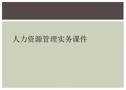 人力资源管理实务课件