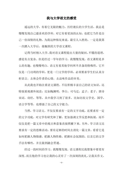 我与大学语文的感受