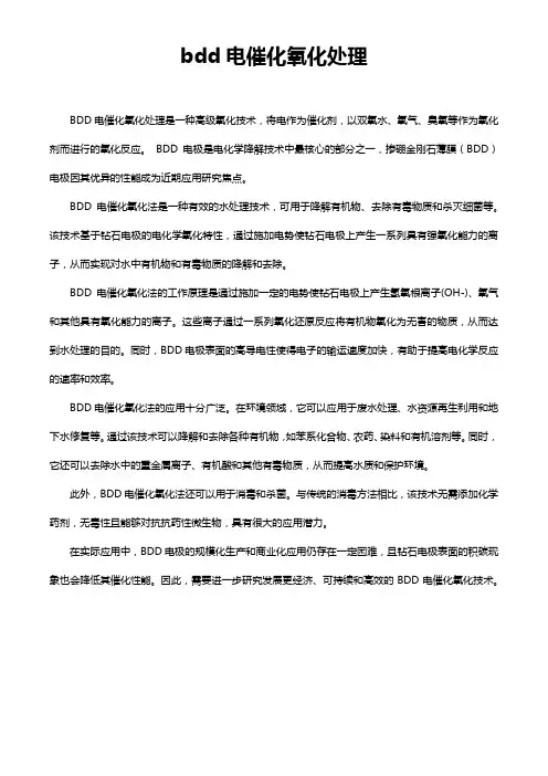 bdd电催化氧化处理