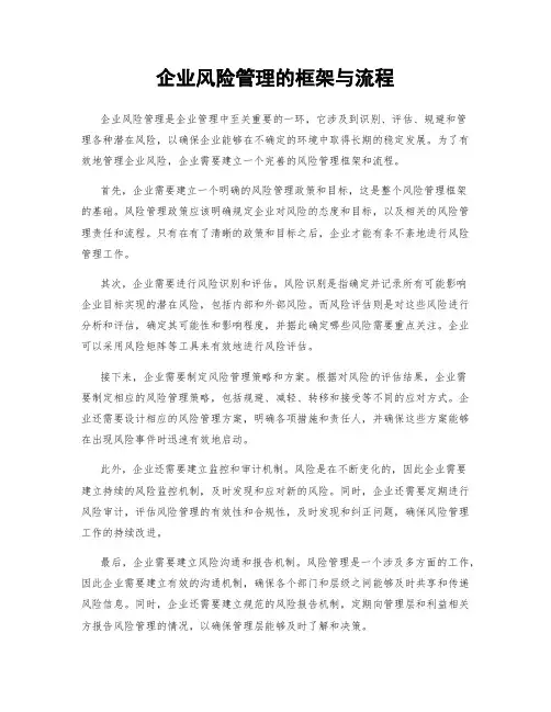 企业风险管理的框架与流程