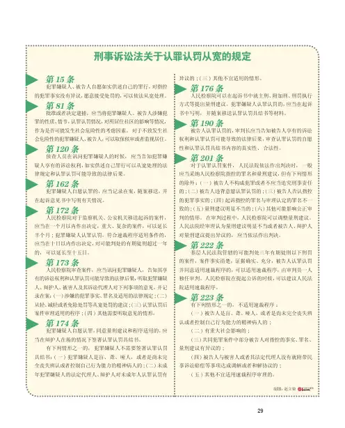 刑事诉讼法关于认罪认罚从宽的规定