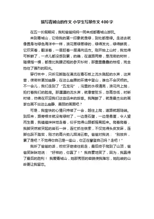 描写青城山的作文小学生写景作文400字