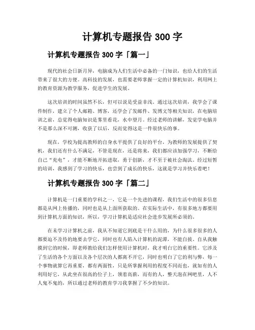 计算机专题报告300字