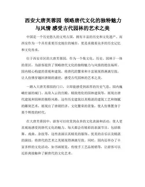  西安大唐芙蓉园  领略唐代文化的独特魅力与风情 感受古代园林的艺术之美
