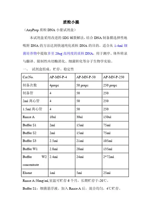 质粒小提步骤