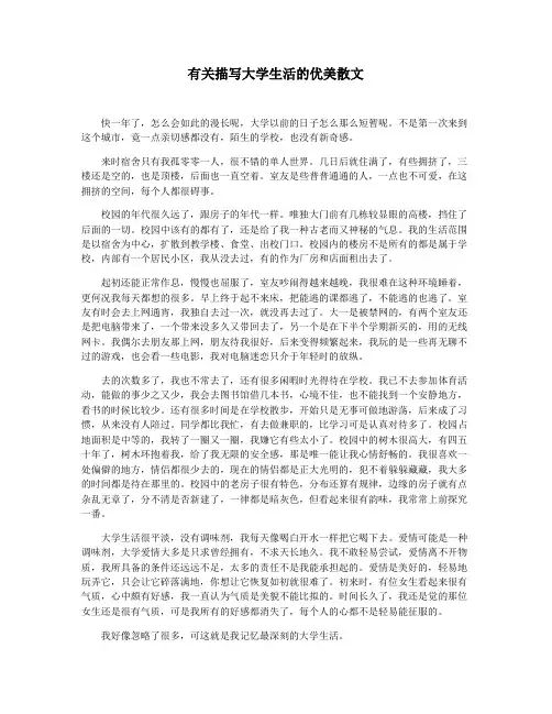 有关描写大学生活的优美散文