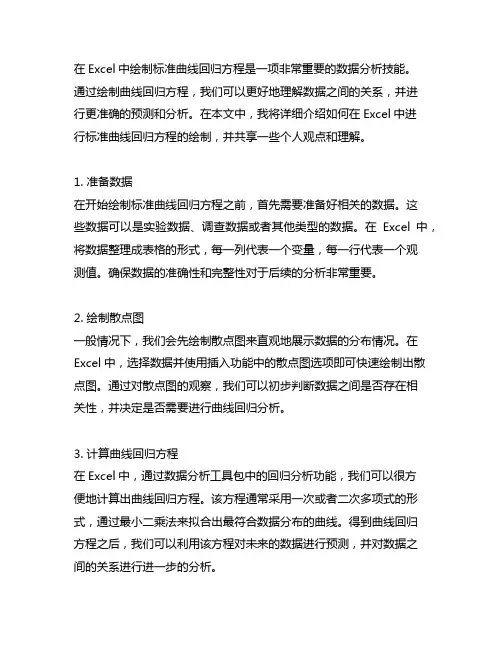 excel绘制标准曲线回归方程