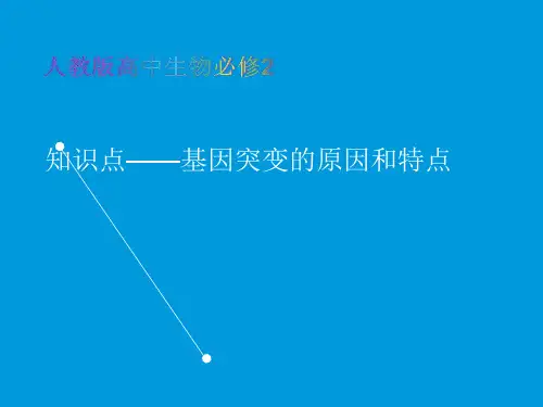 人教版高中生物必修2教学课件知识点-基因突变的原因和特点