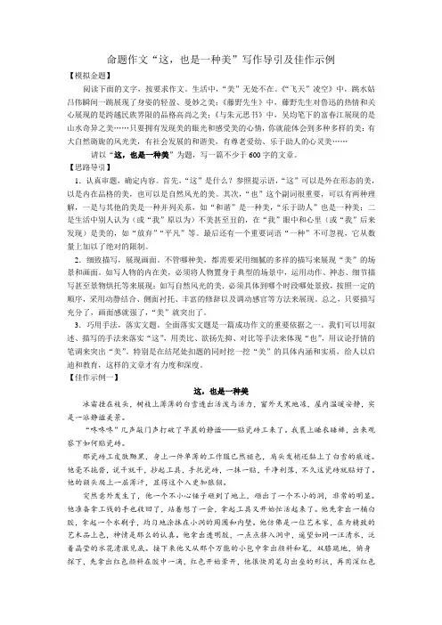 【精选】2019年中考命题作文写作指导+预测(2)
