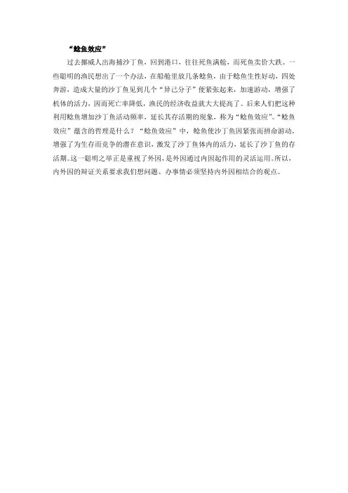 鲶鱼效应