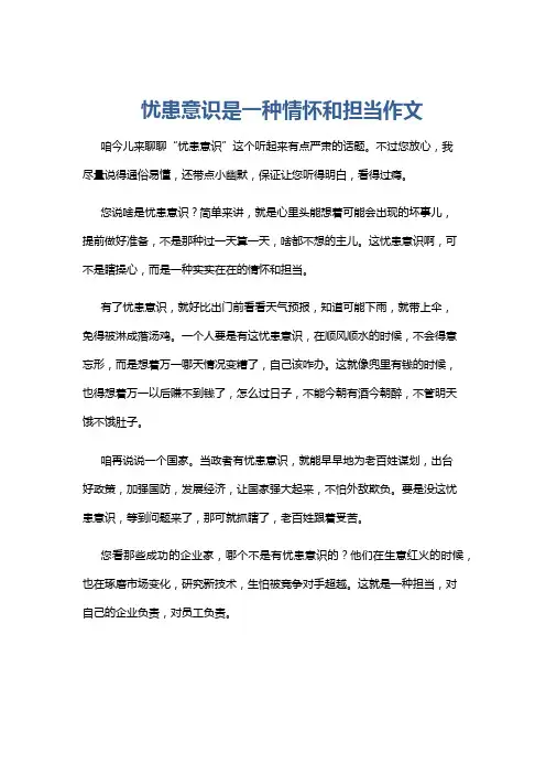 忧患意识是一种情怀和担当作文