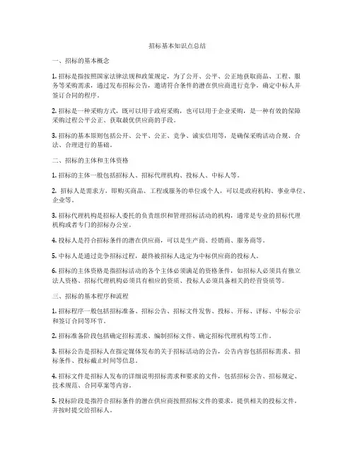 招标基本知识点总结