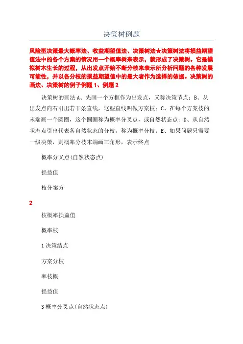 决策树例题