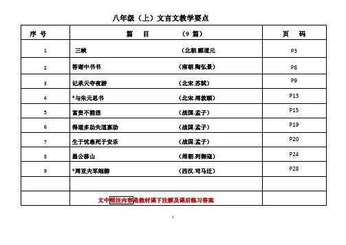 【教学精品】八年级语文(上下)文言文——经典注解+精要练习