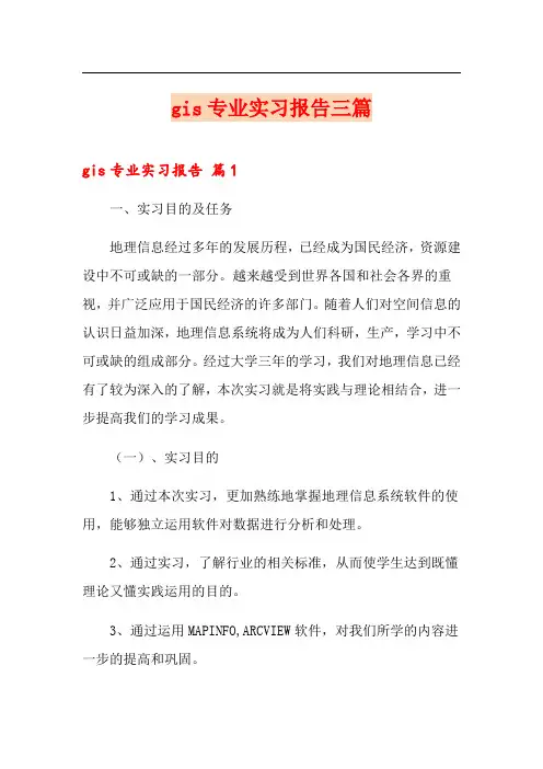 gis专业实习报告三篇
