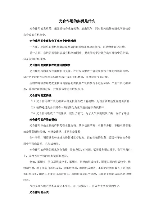 光合作用的实质是什么