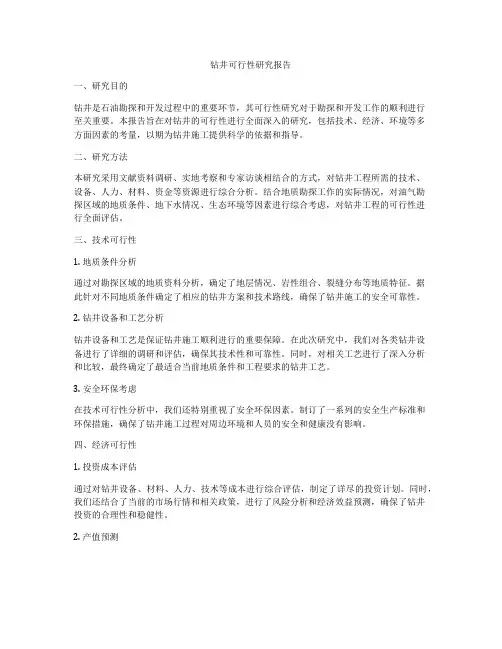 钻井可行性研究报告