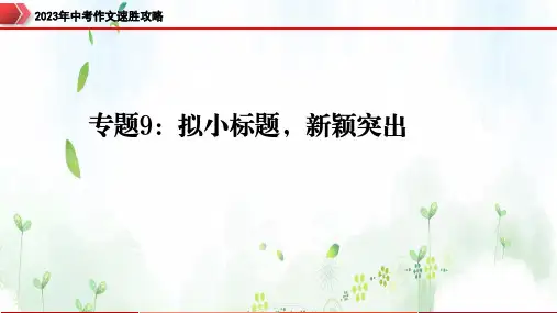 中考作文复习专题9：拟小标题,新颖突出-2023年中考作文速胜攻略与满分范文精选