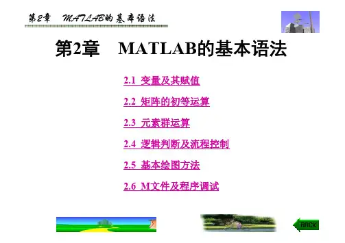第2章 MATLAB的基本语法