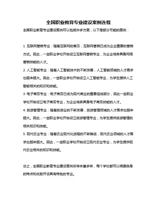 全国职业教育专业建设案例连载