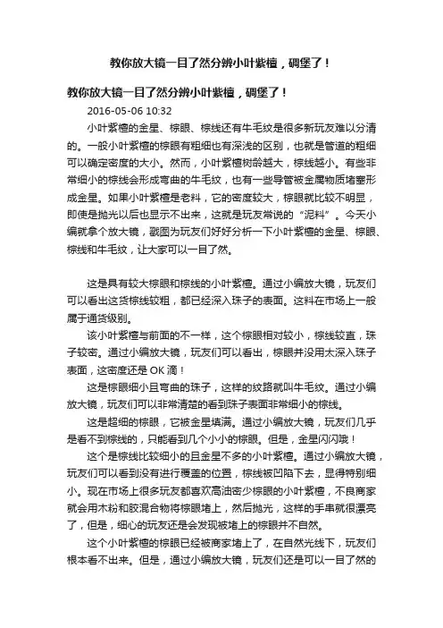 教你放大镜一目了然分辨小叶紫檀，碉堡了！