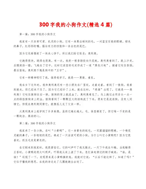 300字我的小狗作文(精选4篇)