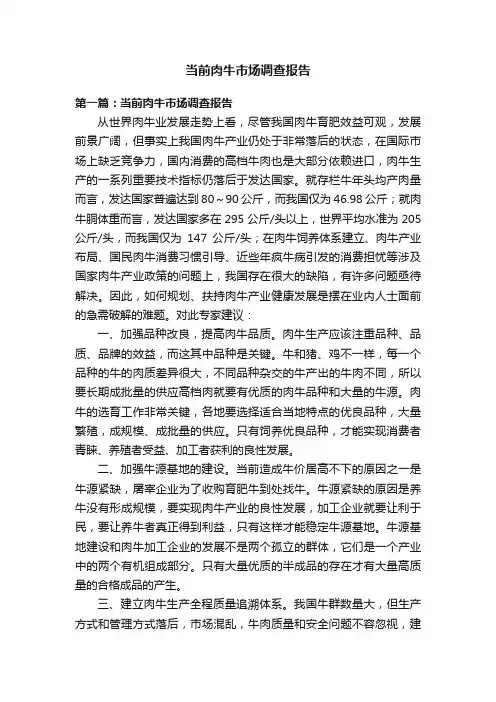 当前肉牛市场调查报告