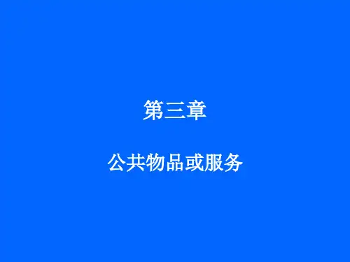 公共经济学第三章公共物品或服务