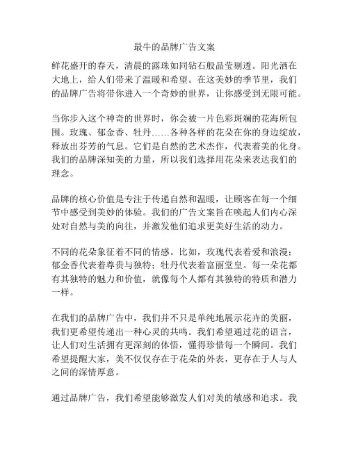 最牛的品牌广告文案