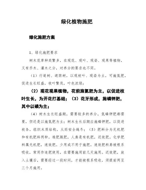 绿化植物施肥