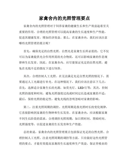 家禽舍内的光照管理要点