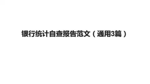 银行统计自查报告范文(通用3篇)