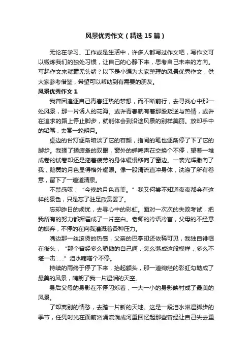 风景优秀作文（精选15篇）