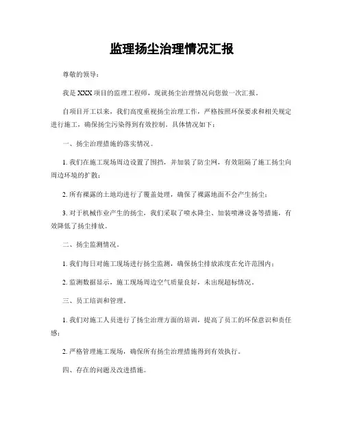 监理扬尘治理情况汇报