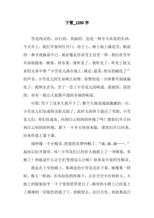 下雪_1200字