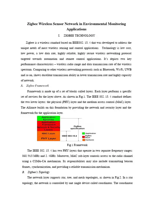 Zigbee无线传感器网络英文文献